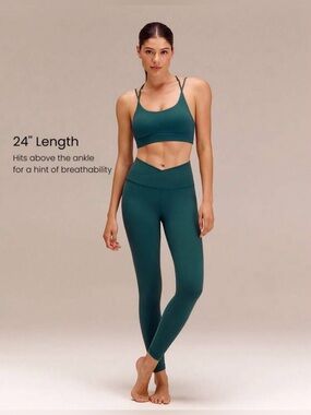 FeatherFit™ Crossover Yoga Pilates
Leggings Buttery Soft - Green